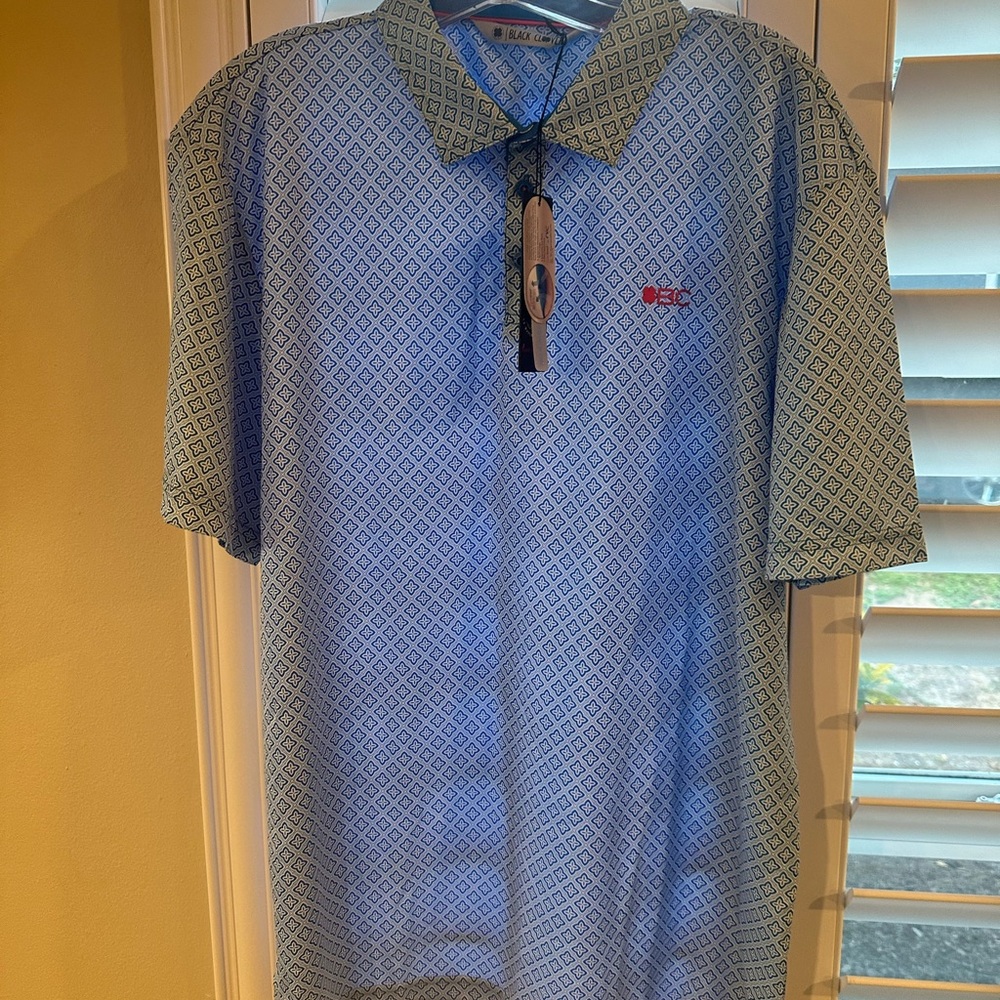 Black Clover Blue Geometric Pattern Men's Casual Button Down Shirt